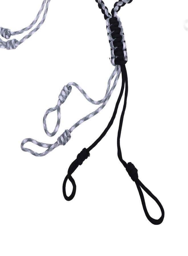 Duck Call Lanyard Portable Braided Paracord Nylon Game Call Lanyard with Loops for Outdoor Black - Image 3