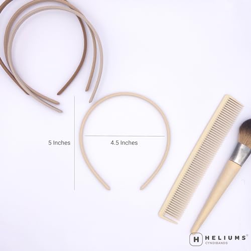 Heliums Thin Headbands For Women - 8mm Skinny Headband, 4 Count, Comfortable Narrow Hair Bands Blend with Hair Color (Dark Blonde, Sandy, Beige and Ash Blonde) - Image 5