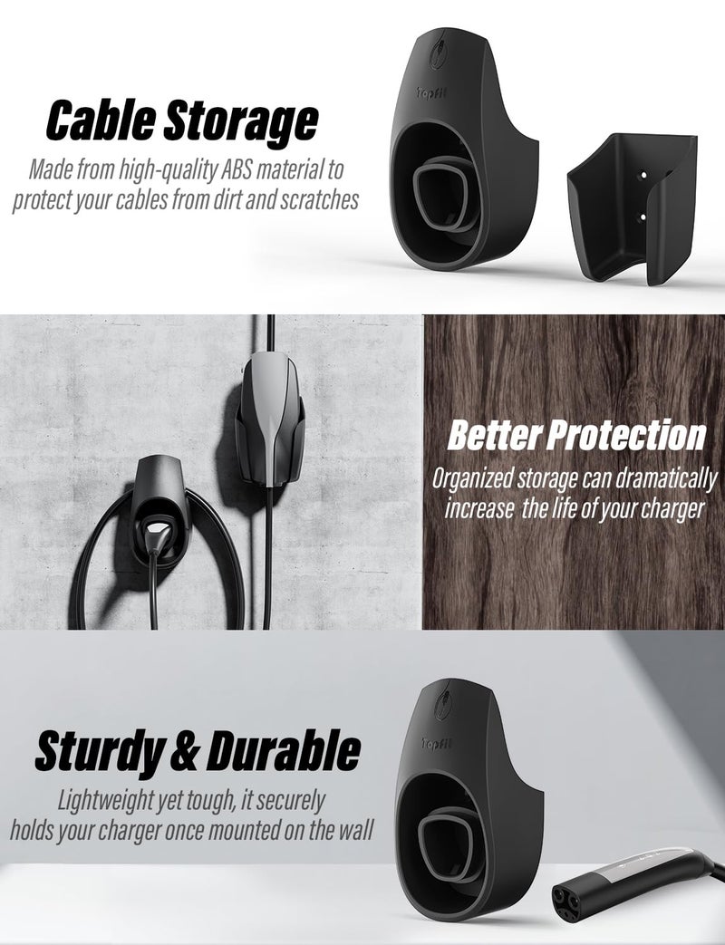 BMZX for Tesla Charger Holder Charging Cable Organizer with Charger Slot for Tesla Motors Wall Mount Connector Bracket Adapter Fit for Model 3/Y/S/X - Image 2