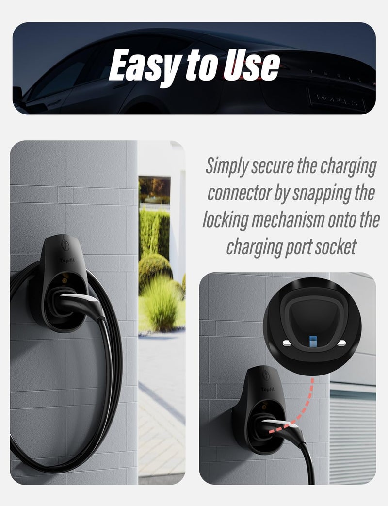 BMZX for Tesla Charger Holder Charging Cable Organizer with Charger Slot for Tesla Motors Wall Mount Connector Bracket Adapter Fit for Model 3/Y/S/X - Image 5