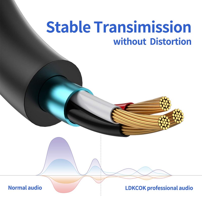 LDKCOK 3.5mm Male to Male Audio Aux Cable 6ft, AUX Cable for Beats Headphones, iPods, iPhones, iPads, Home/Car Stereos and More - Image 3