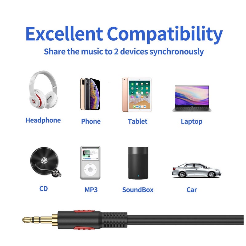 LDKCOK 3.5mm Male to Male Audio Aux Cable 6ft, AUX Cable for Beats Headphones, iPods, iPhones, iPads, Home/Car Stereos and More - Image 4