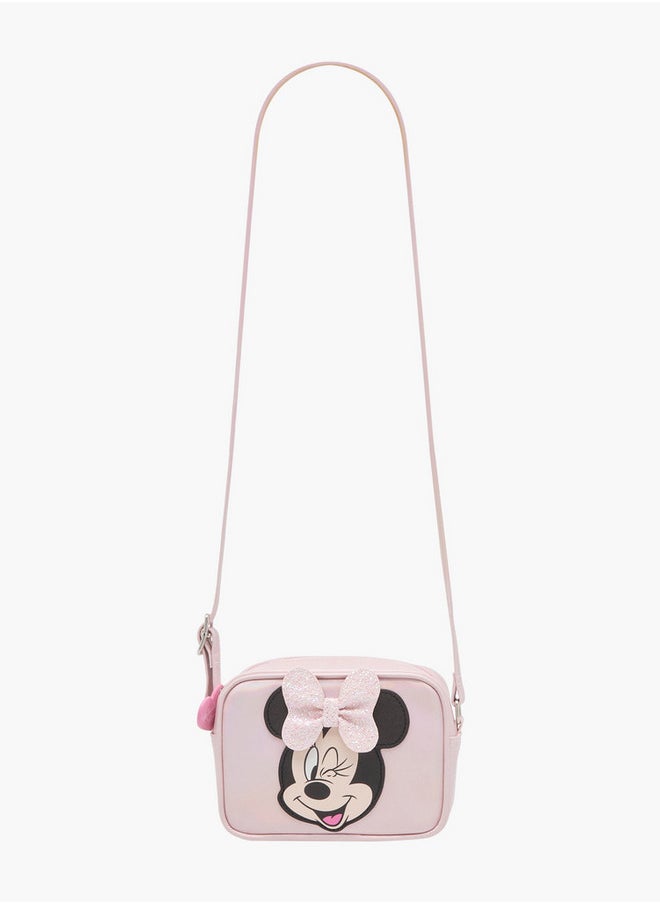 Disney Girls Minnie Mouse Print Crossbody Bag with Zip Closure and Adjustable Strap  - Image 2