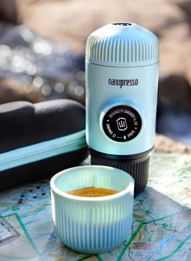 WACACO Nanopresso Portable Espresso Maker Bundled with Protective Case Arctic Blue Arctic Blue