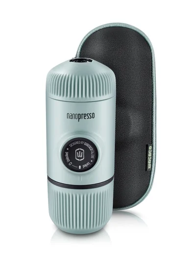 WACACO Nanopresso Portable Espresso Maker Bundled with Protective Case Arctic Blue Arctic Blue