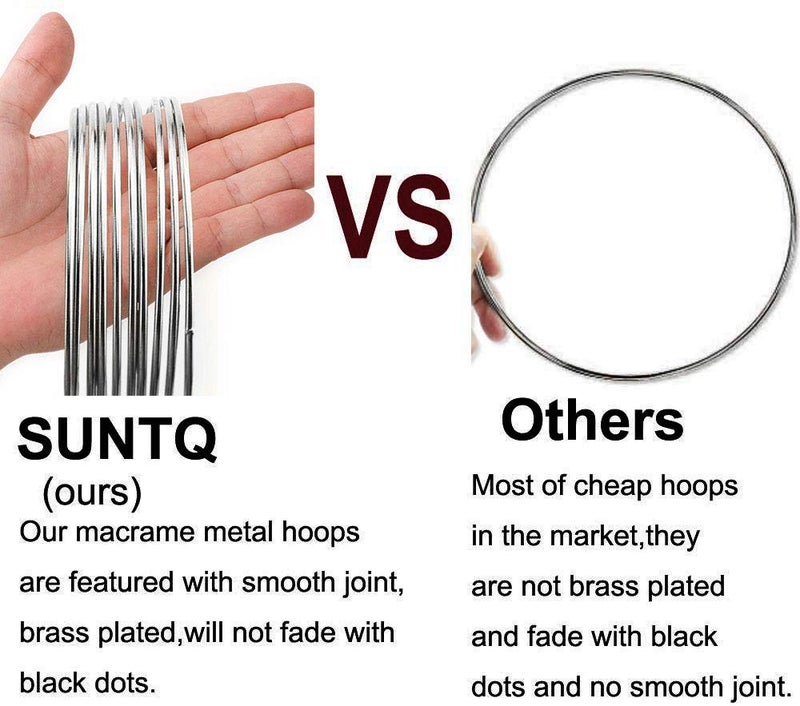 SUNTQ Macrame Hoops Ring for Dream Catcher Metal Crafts Round Brass Plated 5.5inch(Silver,Pack of 10) - Image 2