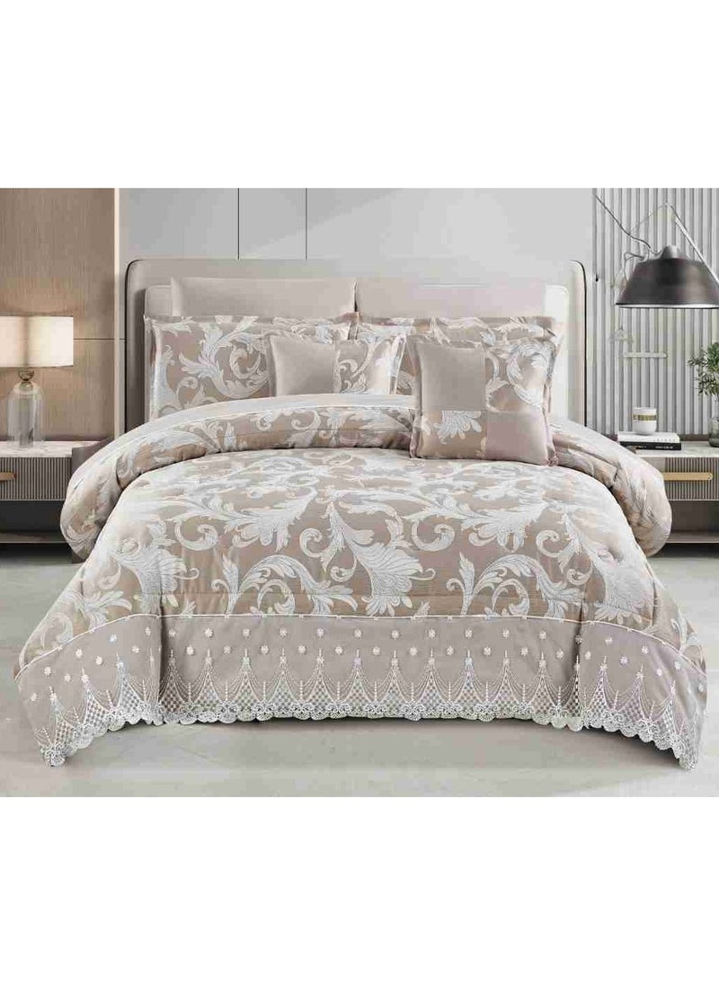 Xi Duo Duo A luxurious royal lace double bedspread to add beauty to your room's accessories, made of microfiber, size 240*260 cm  - Image 1