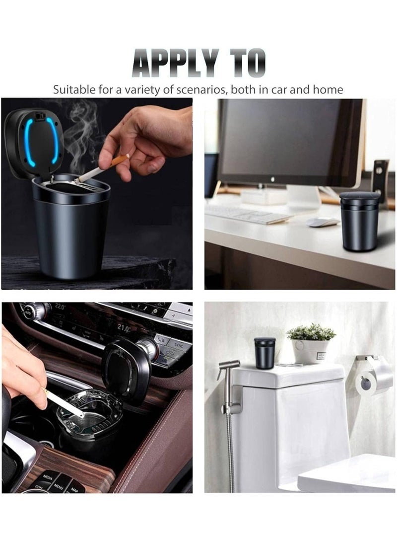 Arabest Car Ashtray with Lid Smell Proof, Smokeless Ashtray, Mini Car Trash Can, Detachable Stainless Steel Ash Tray with Lid and LED Blue Light - Image 5
