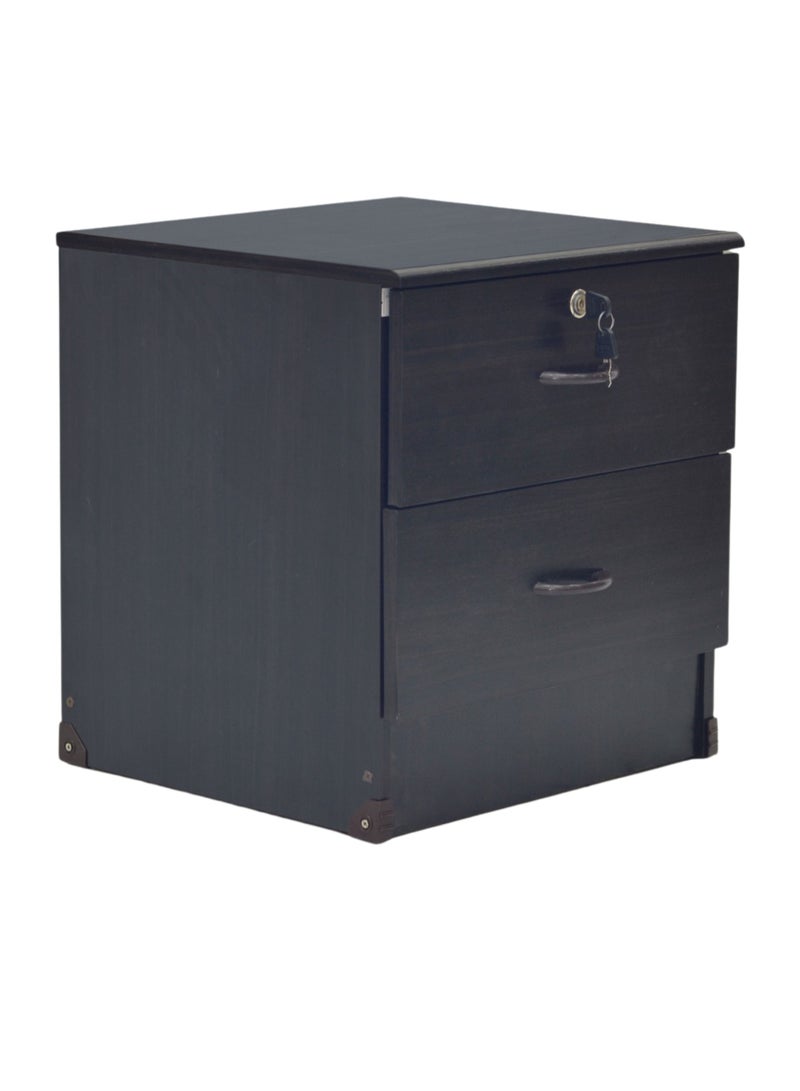 Uzman Home Uzman Home Bedside Table Storage Cabinet With Lockable Drawers for Living Room, Office, Sofa Side Table -CD2 Color Wenge  - Image 1