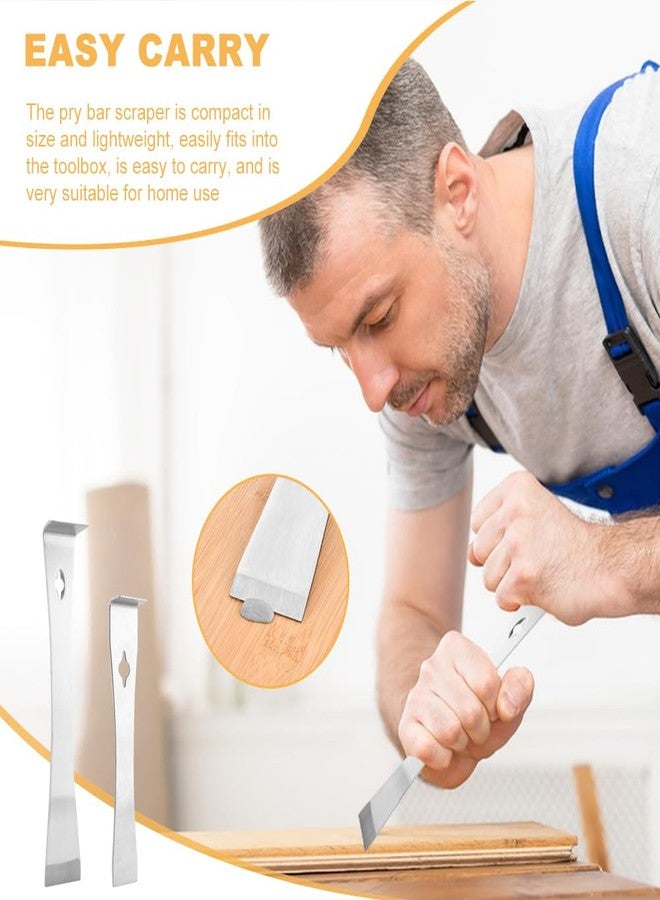 Ranjaner 2Pcs Stainless Steel Pry Bar Scraper Set with Gloves, 6.69" and 10" Flat Pry Bar Trim Puller, Baseboard Removal Tool Nail Puller Carpentry Tools Beekeeping Hive Scraper - Image 5