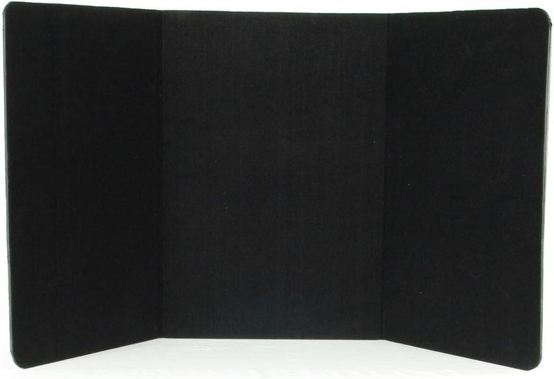 Displays2go 3Panel Tabletop Display Presentation Board 72 x 36 No Plastic Edging  Black Hook  LoopReceptive Fabric - Image 1