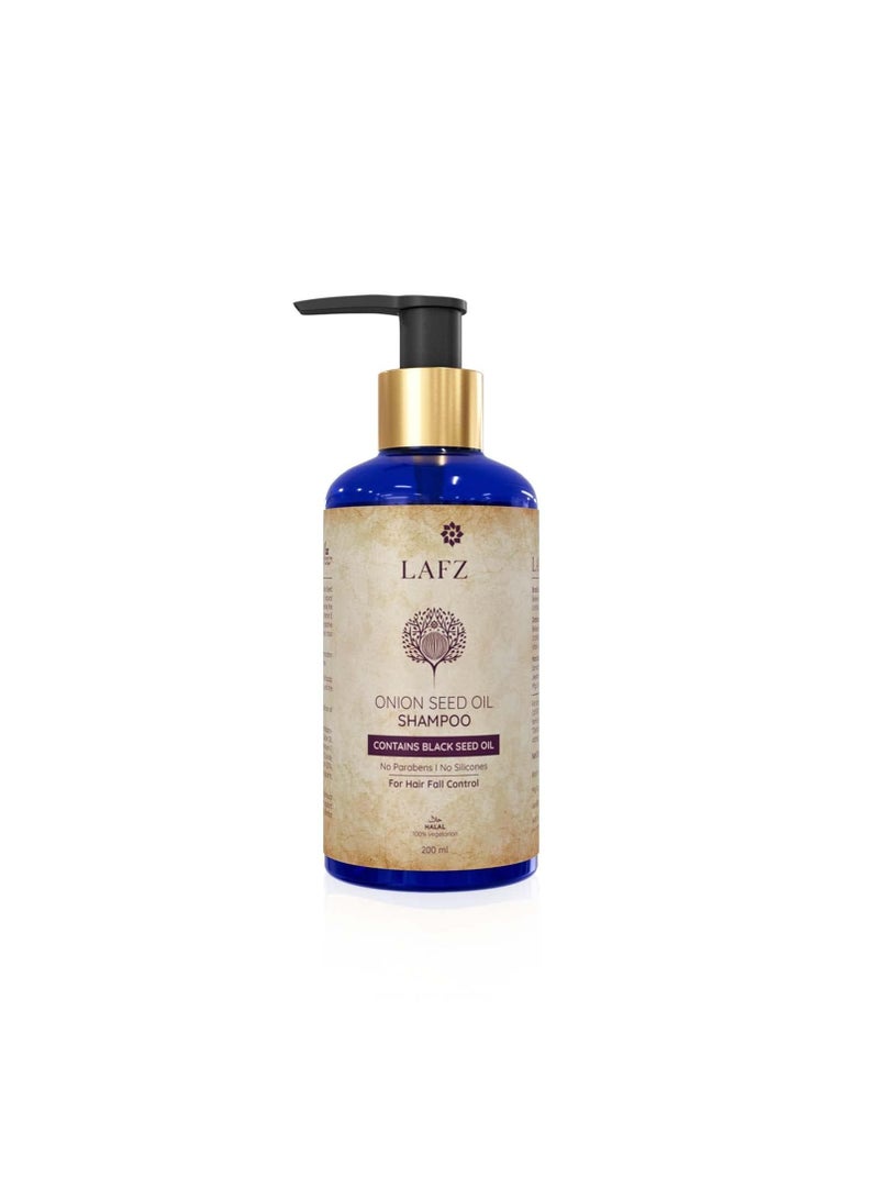 LAFZ Onion Seed Oil Shampoo for Hair Fall Control With Red Onion Seed Oil, Black Seed Oil and Vitamin E - 200 ml - Image 1