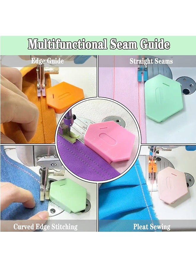 Muyixin 3PCS Magnetic Seam Guide for Sewing Machine, Multifunctional Polygonal Hemmer Guide with Scale, Universal Sewing Quilting Supplies Accessories Tools - Image 3