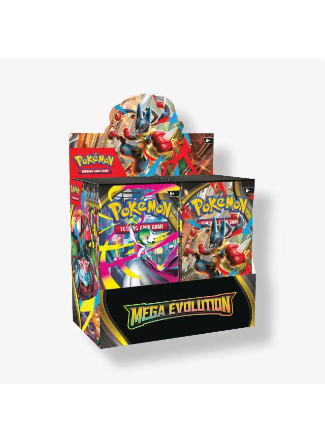 بوكيمون تي سي جي بوكيمون TCG: سكارلت آند فيوليت – صندوق بوستر Mega Evolution المحسَّن (Enhanced) – 36 حزمة + بطاقة بولباسور ترويجية - Image 2