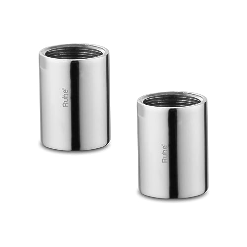 Ruhe® Pipe Fittings Connector | Full Brass 1.25 Inch Socket Connector for Pipe Fittings | (Chrome Finish) | Pack of 4 - Image 1