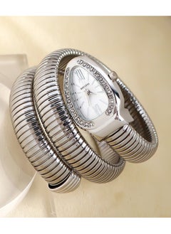 BIFANXI Ladies Fashion Watch, Snake-Shaped Diamond Design Quartz Watch, Fashionable Versatile Bracelet Watch  - Image 2