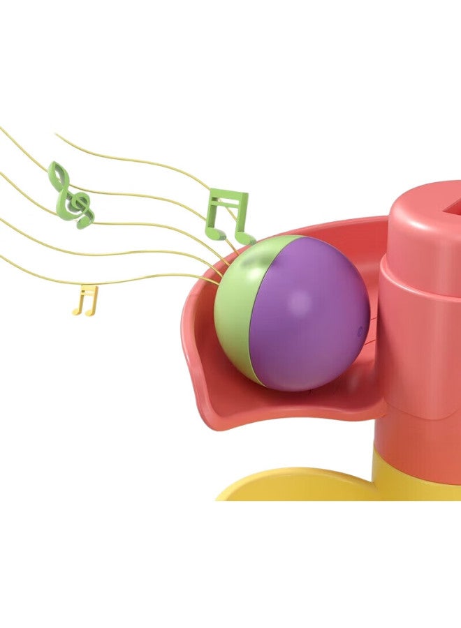 AIBEDILA Aibeidila Baby Basketball Hoop Ball Spinner Early Education Toy For 6 Months And Above Babies, 5-Layer Yellow Rabbit [Includes 4 Balls] - Image 1