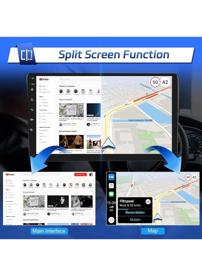 Vierex Fit Honda Civic Car Stereo Android Screen With Apple Carplay Android Auto Honda Civic 2016-2021 Fast Interface AHD Camera Included 4G&WIFI QLED (8+128GB 360D cameras) - Image 5