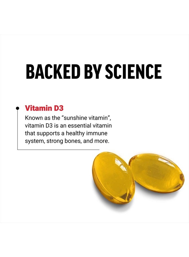 Force Factor FORCE FACTOR Vitamin D3 5000 IU Softgels, High-Potency Vitamin D Supplement to Support Immunity and Bone Health, Premium Quality, No Preservatives, 120 Softgels  - Image 3