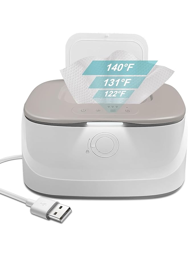 NALACAL Baby Wipe Warmer With Light Wet Wipes Dispenser Warmer With Pop Up Holder Usb Charging Portable Large Capacity Diaper Warmer Adult Nursery Baby Newborn Essential Must Haves Three Temperature - Image 1