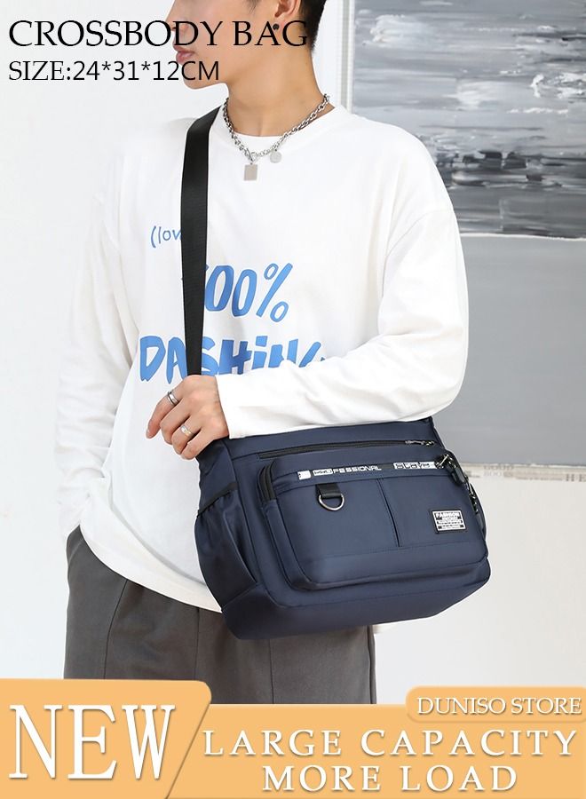 DUNISO Mens Crossbody Bag Shoulder Bag with Adjustable Strap and Top Handle Multi-layer Functional New Trends Fashion Handbag - Image 1
