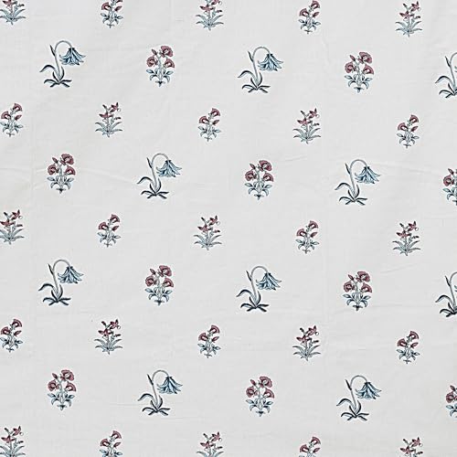 Plumora Cotton King Size Bedsheet 108x108 Super King, 100% Pure Cotton Bed Sheet with 2 Pillow Covers, 240 TC Soft Breathable Floral Design Bedding - (Blue Blooms, King) - Image 2
