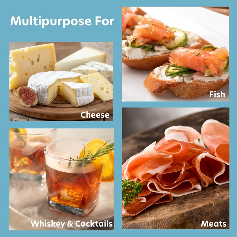 CucinaPro Handheld Smoking Gun Food Smoker with Large Dome Lid- Portable Cold Smoke Infuser for Meat Cheese Cocktails, BBQ, Nuts, Fish- Kitchen Smoke Machine Adds Flavor with Wood Chips- Gift for Him - Image 4