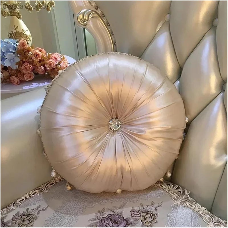 Creative Round Satin Pillows Modern Cushions Throw Pillow Sofa Chair Capa De Almofada Home Textile Funda(Color 5) - Image 1