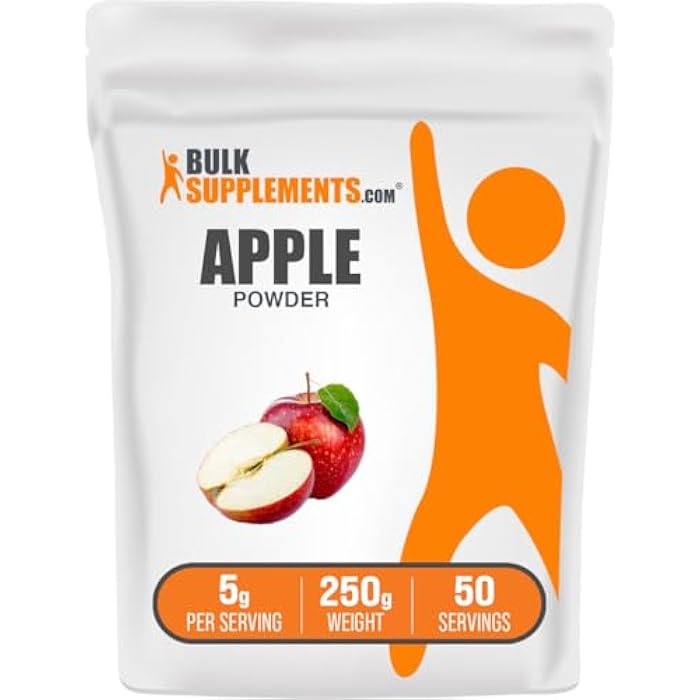 BulkSupplements.com Apple Powder - Apple Fruit Powder, Fiber Supplement for Digestive Support - Natural & Gluten Free, 5g per Serving, 250g (8.8 oz) (Pack of 1) - Image 1