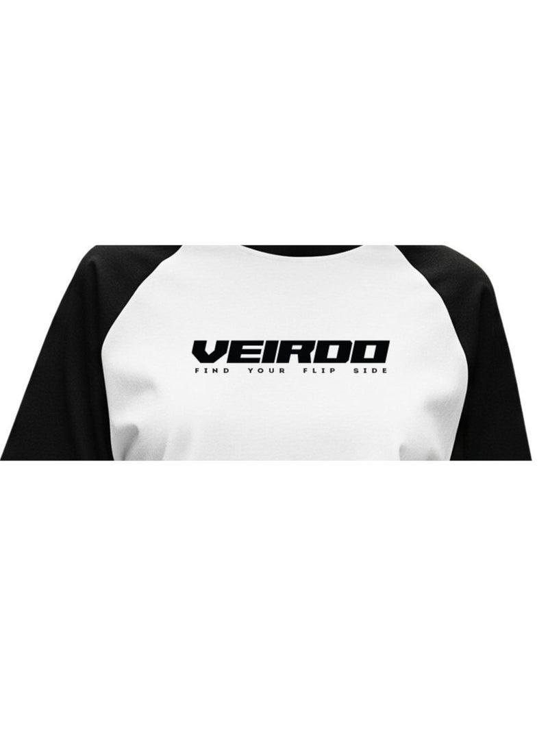 Veirdo® Pure Cotton Drop Shoulder Round Neck Oversized Baggy Fit Cool Typographic Half Sleeve T-Shirt for Women (GL_VDVMTW051023_S) - Image 4