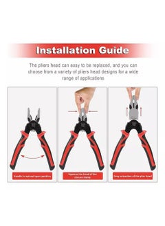 KYTRONIC 5in1 Electricians MultiTool Pliers Tool Kit with Replaceable Heads Wire Stripper Metal sheet Shear Scissors Cable Cutting and Crimping Linesman Pliers Power hand tools with Storage Case  - Image 5