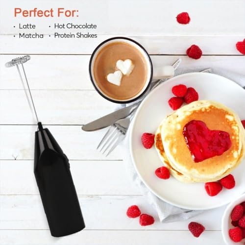 SIMPLETASTE Handheld Coffee Beater Electric Milk Or Coffee Frother For Mocktails, Strirrer, Bulletproof Coffee, Coffee Foamer, Cappuccino, Lemonade, Protein Powder, Matcha (Coal Black) - Image 2