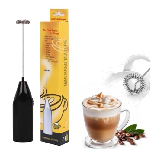 SIMPLETASTE Handheld Coffee Beater Electric Milk Or Coffee Frother For Mocktails, Strirrer, Bulletproof Coffee, Coffee Foamer, Cappuccino, Lemonade, Protein Powder, Matcha (Coal Black) - Image 1