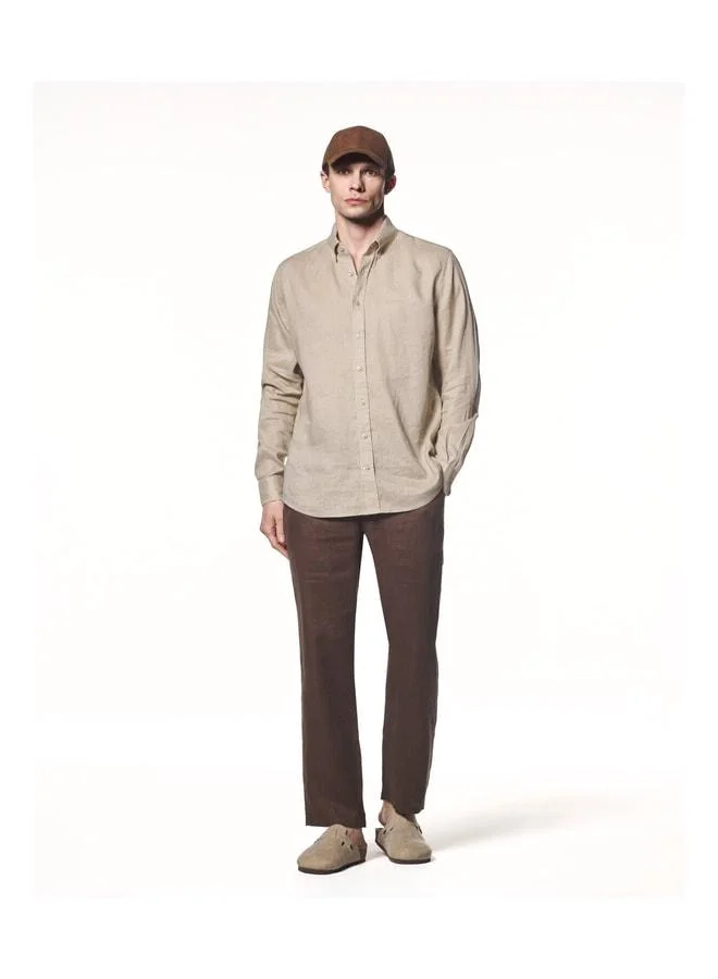 Liwali 100% Linen Button-Down Collar Shirt.