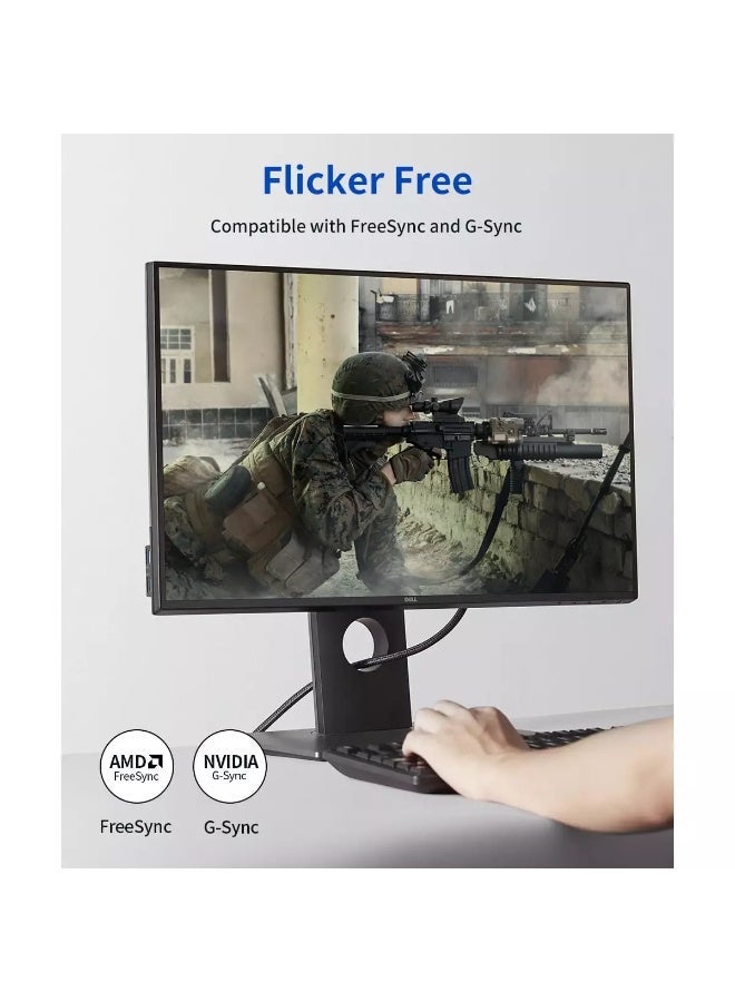 جيسوس كابل DisplayPort إلى DisplayPort بدقة 4K - 4K@60Hz، 2K@165Hz، كابل DP مضفر من النايلون لشاشات الألعاب وأجهزة الكمبيوتر وأجهزة الكمبيوتر المحمولة وأجهزة التلفزيون عالية الدقة (4.5 متر) - Image 5