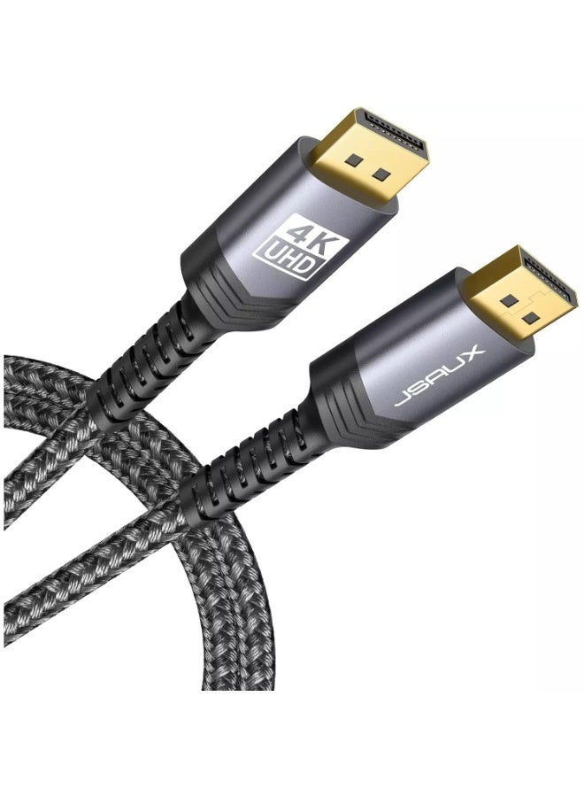 جيسوس كابل DisplayPort إلى DisplayPort بدقة 4K - 4K@60Hz، 2K@165Hz، كابل DP مضفر من النايلون لشاشات الألعاب وأجهزة الكمبيوتر وأجهزة الكمبيوتر المحمولة وأجهزة التلفزيون عالية الدقة (4.5 متر) - Image 1