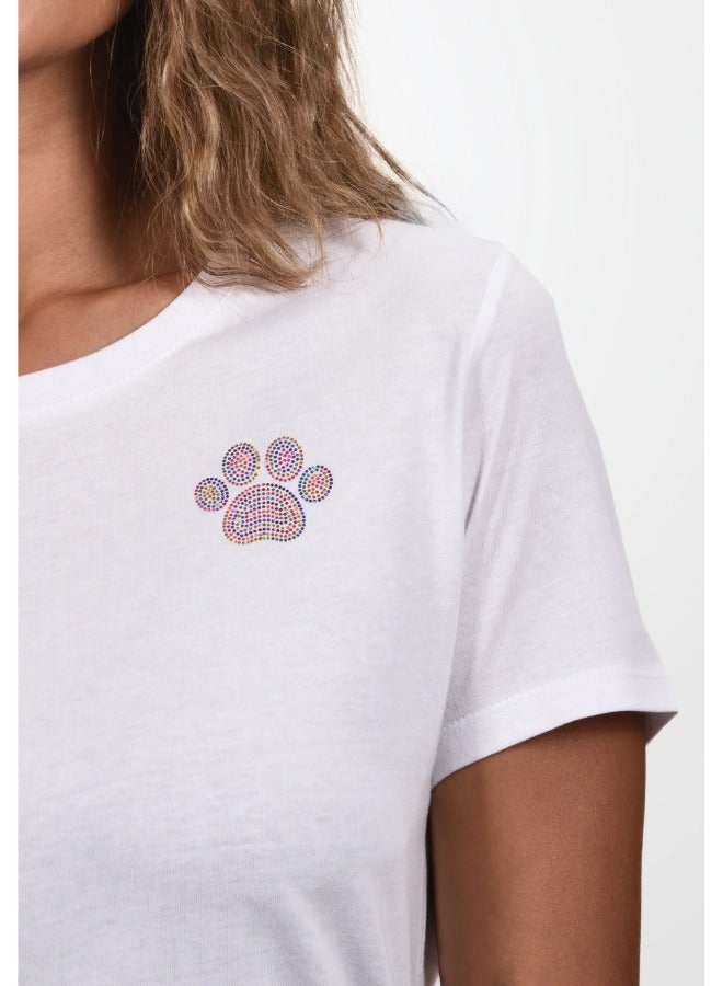 Primina Women's printed T-Shirt -Bearfoot, round neck, 100% cotton, regular fit - Image 3