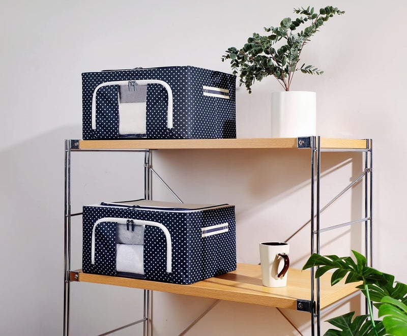 Glivary foldable Steel Frame Clothes Organizer Storage Box for Wardrobe Saree Shirts and Blankets 1 - Image 5
