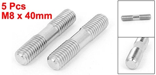 uxcell برغي مزدوج الطرف M8 x 40 مم من الفولاذ المقاوم للصدأ A2 عبوة من 5 - Image 2