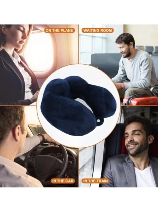 Aikenn Travel Pillow Memory Foam Neck Pillow Airplane Neck Pillow Neck & Head Support Pillow with Storage Bag Suitable for Sleeping Rest(Dark Blue) - Image 3