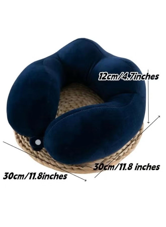 Aikenn Travel Pillow Memory Foam Neck Pillow Airplane Neck Pillow Neck & Head Support Pillow with Storage Bag Suitable for Sleeping Rest(Dark Blue) - Image 2