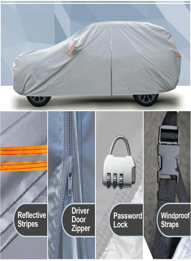 Kayme SUV Car Cover Waterproof All Weather with Lock and Zipper, Outdoor Sun Uv Rain Protection, Fit Audi q3, BMW X1, Honda hrv, Hyundai Tucson Etc (Up to 180 Inch) H11 - Image 5