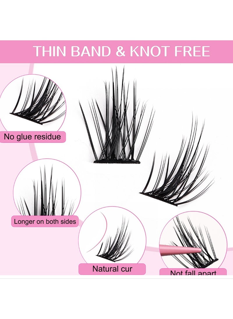 Bond 640 Clusters of Dense Feathered Segmented False Eyelashes, 9-16mm Single Cluster Lashes, Perfect for Creating Natural and Enchanting Eyes, Suitable for Daily Makeup and Special Occasions. - Image 2