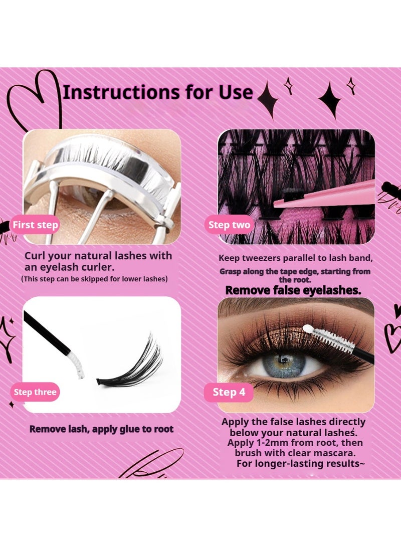 Bond 640 Clusters of Dense Feathered Segmented False Eyelashes, 9-16mm Single Cluster Lashes, Perfect for Creating Natural and Enchanting Eyes, Suitable for Daily Makeup and Special Occasions. - Image 5