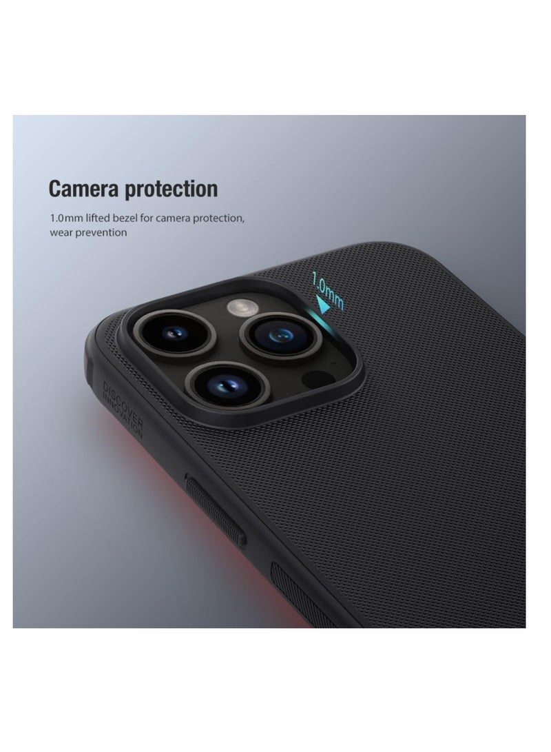 Aookay Case for iPhone 16 Pro Max, Tpu Frame + Pc Back Shell Anti-Fingerprint Anti-Fall Anti-Shock Slim Frosted Phone Cover (Black) - Image 5