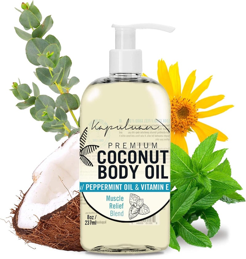 Kapuluan Massage Body Oil  Muscle Relief Blend with Arnica Peppermint  Rosemary  for Muscles Joints Full Body Massage 8oz - Image 1