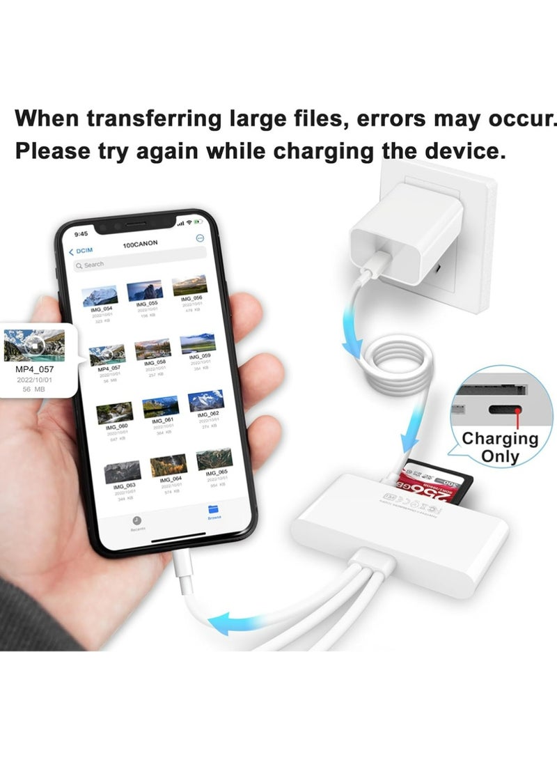 يوجي قارئ بطاقة الذاكرة 5 في 1 ، محول USB OTG لـ i-Phone / i-Pad ، أجهزة USB C و USB A مع فتحات بطاقة Micro SD و SD ، SDHC / SDXC / MMC ، Plug Play لـ iOS Android - Image 3
