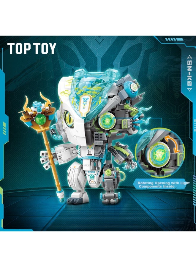 Top Toy China Building Blocks Mechanical Creation Series - Blue Spirit Snake Collectible Building Blocks Assembly Children's Toy Boys Gift - Image 1