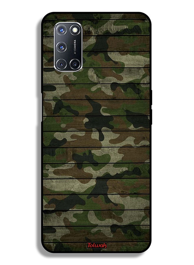 Tolwak Oppo A52 Protective Case Cover Camouflage Wooden Pattern - Image 1