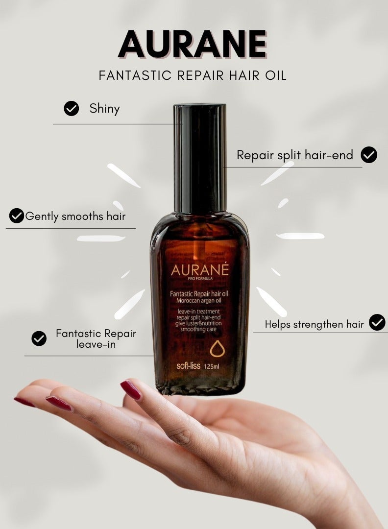 Aurane Moroccan Argan Oil Fantastic Repair Hair Oil 125ML | Revitalize, Repair Split Ends, Add Luster & Nutrition, Smoothing Leave-In Treatment for Healthy and Resilient Hair - Image 2